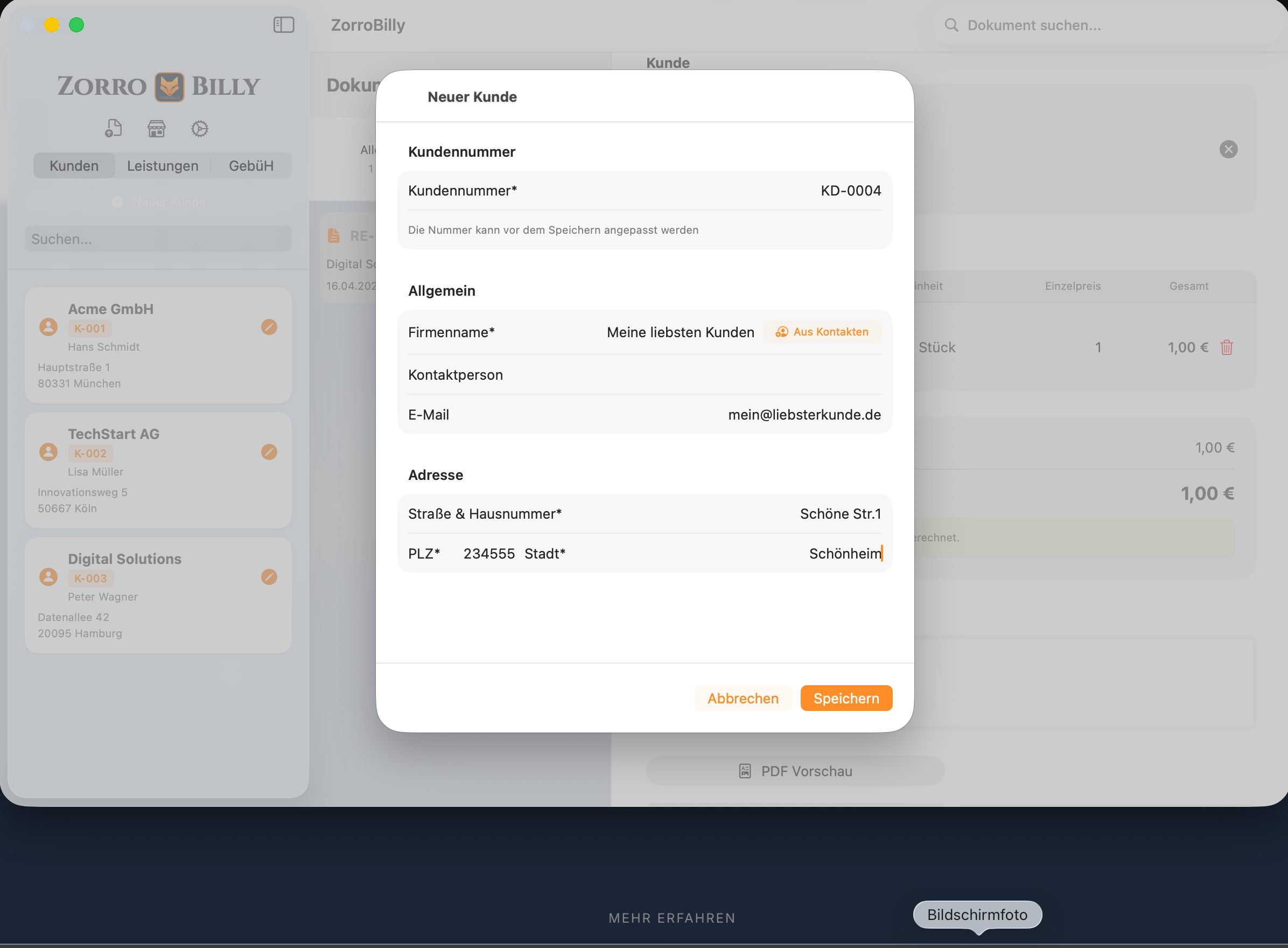 ZorroBilly – Dashboard